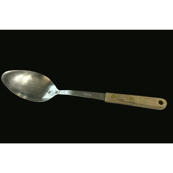 Robinson USA Stainless Steel USA Wood Handle Solid Serving Spoon Kitchen Tool - Picture 12 of 12